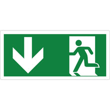 Carica l'immagine nel visualizzatore di Gallery, pubblimania Uscita di Emergenza Adesivo PVC Resistente per Esterno e Interno (Cm29x13) (Freccia Basso)