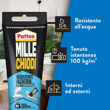 Carica l'immagine nel visualizzatore di Gallery, Pattex Millechiodi Esterni &amp; Interni, Adesivo Resistente all'acqua, 340 g