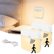 Carica l'immagine nel visualizzatore di Gallery, HOTUT Luce Notturna Batteria, 2 Pezzi Luce Notturna con Sensore di Movimento Ricaricabile Tramite USB, 3 modalità Magnet