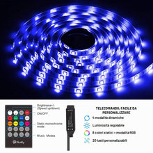 Carica l'immagine nel visualizzatore di Gallery, Hually Striscia LED 3M/9.8ft, 90 LEDs Strisce LED RGB 5050 con Telecomando RF,Sincronizza con la musica, 4 Modalità, Imp