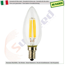 Carica l'immagine nel visualizzatore di Gallery, SUNSEED 10x Lampadina E14 Filamento LED 6W Candela C35 806 Lm Luce Calda 2700K, 60W Equivalente