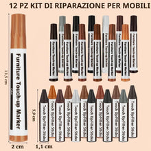 Carica l'immagine nel visualizzatore di Gallery, ACWOO Kit di Riparazione Mobili in Legno, 25 Pezzi Pennarello per Legno con Bastoncini di Cera, Stucchi per Legno con Te