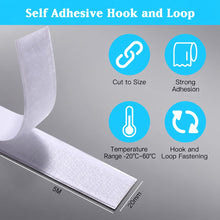Carica l'immagine nel visualizzatore di Gallery, Vinabo Hook Loop Autoadesivo 5 m x 20 mm, Nastro a Strappo Adesivo Bianco