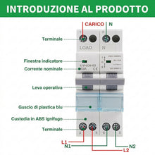 Carica l'immagine nel visualizzatore di Gallery, Commutatore 2P 63A interruttore separatore di carico Dual Power Manual Transfer Isolating Switch AC 230V con doppia pote