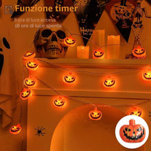 Carica l'immagine nel visualizzatore di Gallery, Zucca di Luci Stringa Halloween, Halloween Luci Stringa, 3Meters 20 LED Lanterna Zucca Stringa, per Interni ed Esterni, 