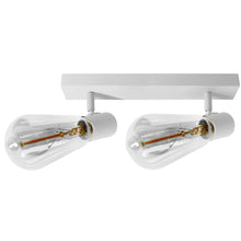 Carica l'immagine nel visualizzatore di Gallery, Faretti LED da Soffitto Orientabili E27 Lampada da Soffitto con Binario a 2 Faretti Plafoniera per Interni Moderna per C