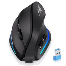 Carica l'immagine nel visualizzatore di Gallery, ECHTPower 2024 Upgrade Mouse Verticale Senza Fili 2.4GHz, 4800 DPI a 6 Livelli Regolabili, Porta Type-C, Scatto Silenzioso, con LED RGB, Mouse Ergonomico per Laptop, Desktop, PC, Macbook
