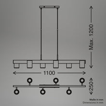 Carica l'immagine nel visualizzatore di Gallery, BRILONER - Lampadario a sospensione con spot, orientabile, attacco 4x GU10, lampadario soggiorno, lampadario cucina, lam