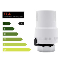 Carica l'immagine nel visualizzatore di Gallery, VANCOCO M30×1,5 mm Testa Termostatica per Termosifoni, Valvola Termostatica Radiatore, Bianco, con Sensore Liquido e Fun