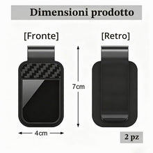 Carica l'immagine nel visualizzatore di Gallery, Portaocchiali Auto Parasole 2 Pezzi Acciaio Apertura Molla