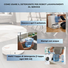 Carica l'immagine nel visualizzatore di Gallery, DL SERVICE Detergente per Robot Lavapavimenti Universale, adatto a tutti i Pavimenti, non lascia aloni e schiuma, confez