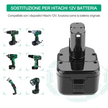 Carica l'immagine nel visualizzatore di Gallery, 3,5Ah 12V Ni-MH EB1212S Sostituire Batteria per Hitachi 12V EB1214L EB1214S EB1220BL EB1220HL EB1220HS EB1220RS EB1222HL