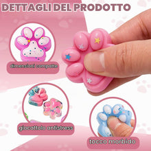 Carica l'immagine nel visualizzatore di Gallery, 10 Pezzi Mini Squishy Design Zampa di Gatto - Giocattoli Sensoriali Morbidi - Antistress per Bambini e Adulti, Colore Ca