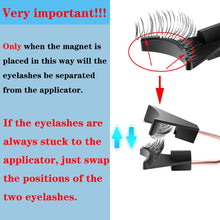 Carica l'immagine nel visualizzatore di Gallery, Ciglia magnetiche – 2 paia di ciglia magnetiche naturali – ciglia magnetiche 3D riutilizzabili senza eyeliner o colla – ciglia magnetiche con applicatore