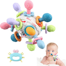 Carica l'immagine nel visualizzatore di Gallery, Gioco per bambini a forma di palla da afferrare, giocattoli sensoriali per la dentizione, anello per la dentizione in silicone, Montessori per l'infanzia, sonaglio per,Giocattoli per da 3 a 18 mesi