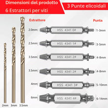 Carica l'immagine nel visualizzatore di Gallery, Flintronic 6 Pezzi Estrattore Viti Danneggiate Con 3 Punte Elicoidali