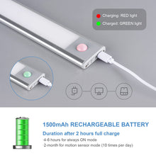 Carica l'immagine nel visualizzatore di Gallery, GRIFEMA GD1001-60 Luce Armadio 115LED con Sensore di Movimento, Luci Notturne Wireless Ricarica USB, Barra Lampada Guardaroba, Senza Fili Luci Scale Emergenza, per Armadio Bar Corridoio Garage (60CM)