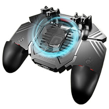 Carica l'immagine nel visualizzatore di Gallery, Mobile Controller con Fan Ventola Raffreddamento, Smartphone Trigger 6 Finger L1 R1 L2 R2 per PUBG COD Telefono Cellular