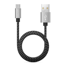 Carica l'immagine nel visualizzatore di Gallery, deleyCON 2m Cavo Micro USB in Nylon Cavo di Ricarica e Dati con Connettori in Metallo per Ricarica e Sincronizzazione Te