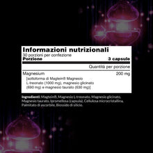 Carica l'immagine nel visualizzatore di Gallery, Complesso di Magnesio L-treonato Magtein®, Glicinato e Taurato, 30 Giorni