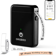 Carica l'immagine nel visualizzatore di Gallery, ORGBRO X1 Etichettatrice Termica Portatile Bluetooth - Mini Stampante per Etichette Adesive Senza Inchiostro/Cartucce con 1 Rotolo Incluso, Compatibile con iOS/Android per Casa, Ufficio (Nero)