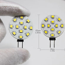 Carica l'immagine nel visualizzatore di Gallery, Lampadine LED G4 2W Sostituzione delle lampadine alogene 20W, AC/DC 12V 24V 220 lumen Disco LED Bi-Pin, spina laterale J