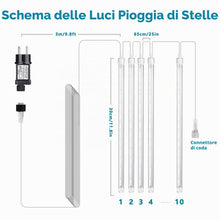 Carica l'immagine nel visualizzatore di Gallery, ODEETRONIC Luci Della Pioggia di Meteore Esterno, 240 LED 30cm 10 Tubi Natale Meteore Luce Impermeabile Doccia Pioggia L
