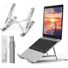 Carica l'immagine nel visualizzatore di Gallery, AiTodos® Supporto pc Portatile, Lega di Alluminio, Leggero, Antiscivolo, Portatile Pieghevole, Supporto per Laptop - Ventilazione e Dissipazione del Calore, Regolazione a 6 Marce - Laptop Stand