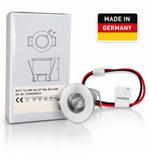 Carica l'immagine nel visualizzatore di Gallery, Generico Mini Faretto LED da Incasso 1,2W, Bianco Neutro 22°, IP54, Alluminio Opaco Ø36mm, 350mA, Prodotto in Germania, 