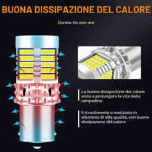 Carica l'immagine nel visualizzatore di Gallery, 2Pcs Bianco 1156 BA15S P21W luce retromarcia led Lampadina, 12-24V 3400LM 2016 89SMD Canbus Senza Errori e senza sfarfal