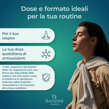 Carica l'immagine nel visualizzatore di Gallery, Bandini® NAC N-Acetil-Cisteina 220 Capsule 600mg, Precursore del Glutatione