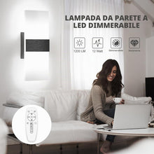 Carica l'immagine nel visualizzatore di Gallery, Sytmhoe Lampada a Muro Led Interni 12W Dimmerabile 2700K-6500K CCT Modificabile Con Telecomando, Acrilico Applique Da In