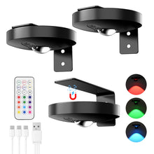 Carica l'immagine nel visualizzatore di Gallery, Gerbala Vetrina RGB Ricaricabile USB,Luci Led Senza Filo con Telecomando, Funzione Temporizzazione, 12 Multicolore, Luce
