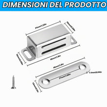 Carica l'immagine nel visualizzatore di Gallery, 8 Chiusure Magnetiche per Mobili, Calamite Forte per Ante e Cassetti con 32 Viti