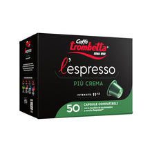 Carica l'immagine nel visualizzatore di Gallery, Caffè Trombetta l'Espresso Capsule Compatibili Nespresso, Più Crema, 50 Capsule