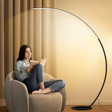 Carica l'immagine nel visualizzatore di Gallery, Linkenail Lampada da Terra ad Arco Salotto, 25W Moderna Piantana LED Dimmerabile Lampada Salotto con Telecomando, 3000K-6000K, Lampada lettura per Soggiorno, Camera da Letto, Ufficio, Nero 170cm