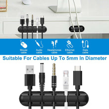 Carica l'immagine nel visualizzatore di Gallery, 9 Pezzi Clip per Cavi in Silicone di Varie Dimensioni | Porta Cavi Adesivi per Scrivania, TV, Auto | Nero Organizer Cavi