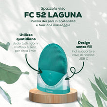 Carica l'immagine nel visualizzatore di Gallery, Beurer FC 52 Laguna Spazzola per il Viso Vibrante in Silicone, Pulizia Profonda dei Pori con Funzione Massaggio, Impermeabile, Adatta a Tutti i Tipi di Pelle