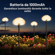Carica l'immagine nel visualizzatore di Gallery, Luci solari per giardino esterno, confezione da 4 pezzi, 34 lm, luce bianca calda, 1000 mAh, IP65, luci solari da giardi