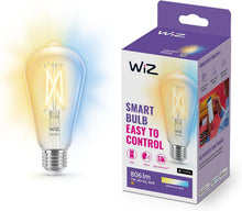 Carica l'immagine nel visualizzatore di Gallery, WiZ Lampadina Edison Smart LED WiFi, Luce Bianca da Calda a Fredda, Filamento, E27, equivalente a 60W, Tecnologia SpaceS