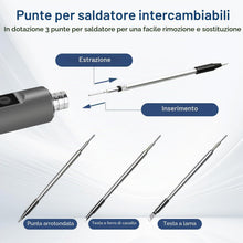 Carica l'immagine nel visualizzatore di Gallery, Set Saldatore Wireless, Saldatore USB a Batteria con LCD, Temperatura Regolabile 180℃-450°C, 3 Punte di Saldatura, Filo 