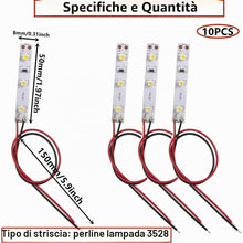 Carica l'immagine nel visualizzatore di Gallery, HUAZIZ 10 pz Precablato Bianco Caldo Striscia Led 3528 SMD LED Luce Autoadesiva 12 V ~ 18 V 20 CM per il modello treno l