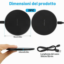 Carica l'immagine nel visualizzatore di Gallery, 2 Pezzi Caricatore Wireless Ricarica Rapida per iPhone 16/15/14/13/12/11