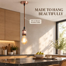 Carica l'immagine nel visualizzatore di Gallery, Aigostar Lampada a Sospensione in Metallo,Portalampada E27 Soffitto Industriale Stile,Retrò Porta Lampada da Soffitto co