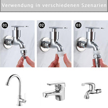 Carica l'immagine nel visualizzatore di Gallery, Prolunga Rubinetto Cucina 20cm, Acciaio Inox, Estensione Rubinetto 360° Girevole con 2 Adattatori, Per Cucine, Bagni, Se