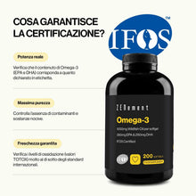 Carica l'immagine nel visualizzatore di Gallery, Omega-3 IFOS - 2000 mg (700 mg EPA + 500 mg DHA), Vitamina E - 200 Capsule