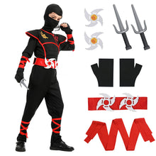Carica l'immagine nel visualizzatore di Gallery, Aomig Costume da Ninja, Ninja Costume Ragazzo Halloween Costume con Maschera, Pugnale, Freccette, Cintura, Guanti, Cingh