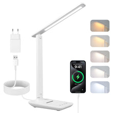 Carica l'immagine nel visualizzatore di Gallery, Carehabi Lampada da scrivania a LED, dimmerabile, lampada da tavolo a LED con 5 colori e 5 livelli di luminosità, lampad