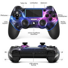 Carica l'immagine nel visualizzatore di Gallery, AceGamer Controller wireless per PS4, controller di gioco compatibile con PS4/Pro/Slim/PC Gamepad con pulsante turbo/posteriore/doppia vibrazione/sensore giroscopio a 6 assi/touch panel