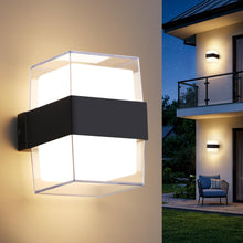Carica l'immagine nel visualizzatore di Gallery, VivaLet 12W Applique da Parete LED Interno, IP65 Lampada da Esterno a Parete Moderna, 1200LM 3000K Up-and-Down Illuminaz